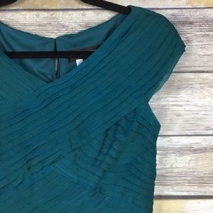 Tadashi Shoji Iridescent Green Silk Sheath Dress